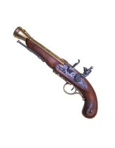 Pistola de pederneira pirata do século 18 (canhota)