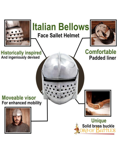 Capacete italiano Sallet com forro...
