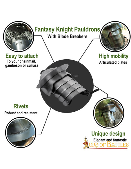 Ombreiras de cavaleiro medieval com...