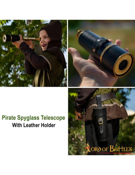 Luneta pirata com estojo de couro