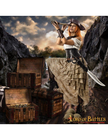 Luneta pirata com estojo de couro