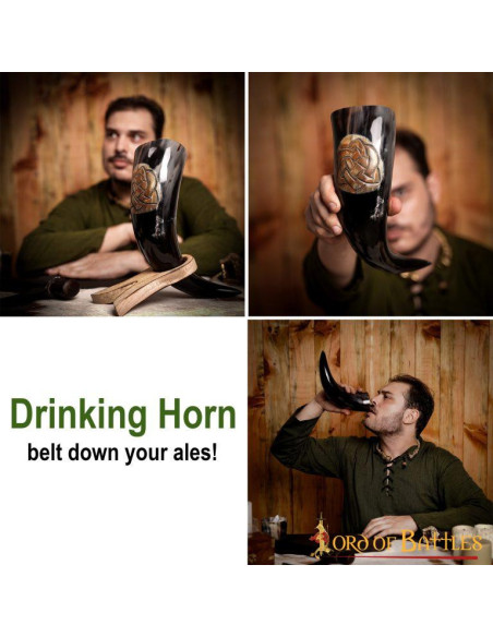 Buzina com nós celtas gravados