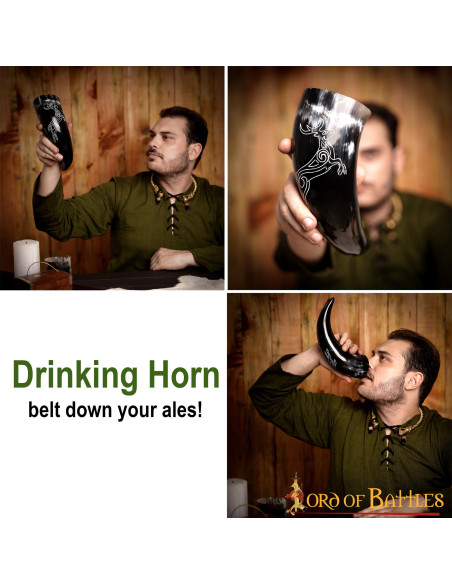 Corça de chifre viking em chifre de...