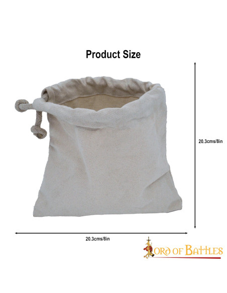 Bolsa medieval em lona de algodão cru