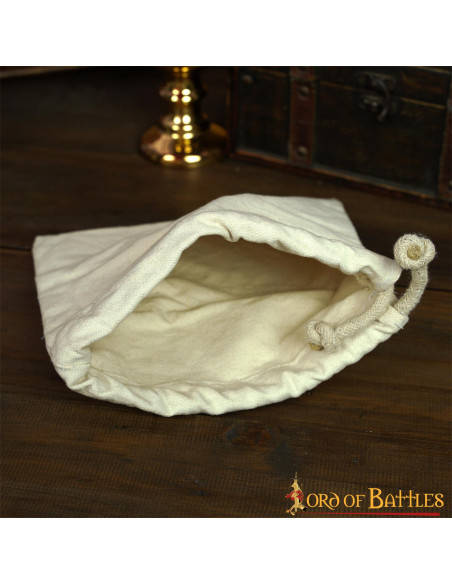 Bolsa medieval em lona de algodão cru