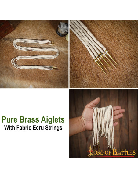 Conjunto de 5 aiglets de cor creme...