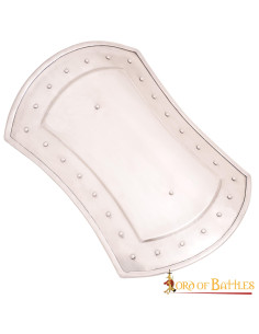 Broquel de aço retangular medieval (41x28,5 cm.)