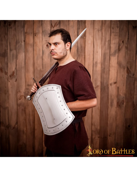 Broquel de aço retangular medieval...