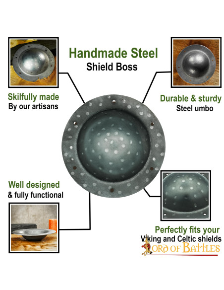 Umbo rústico para escudos vikings e...