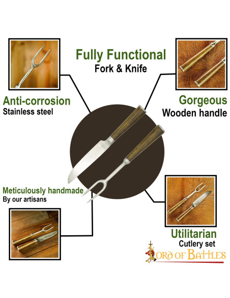 Conjunto de garfo e faca medieval...