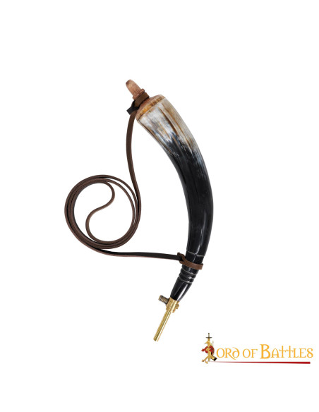 Caixa de pó de chifre de boi