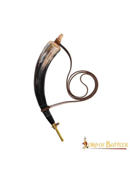 Caixa de pó de chifre de boi