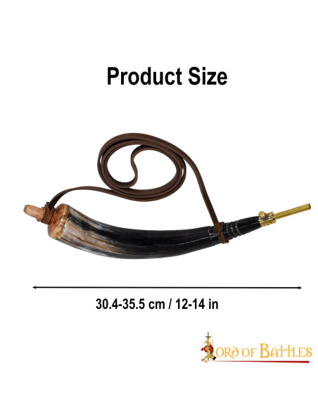 Caixa de pó de chifre de boi