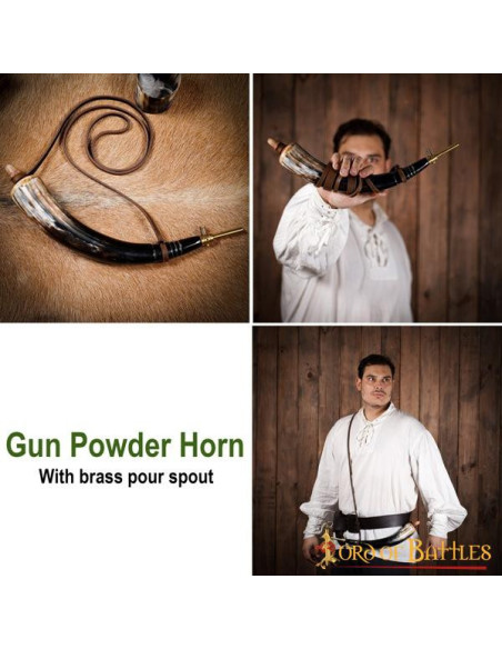 Caixa de pó de chifre de boi