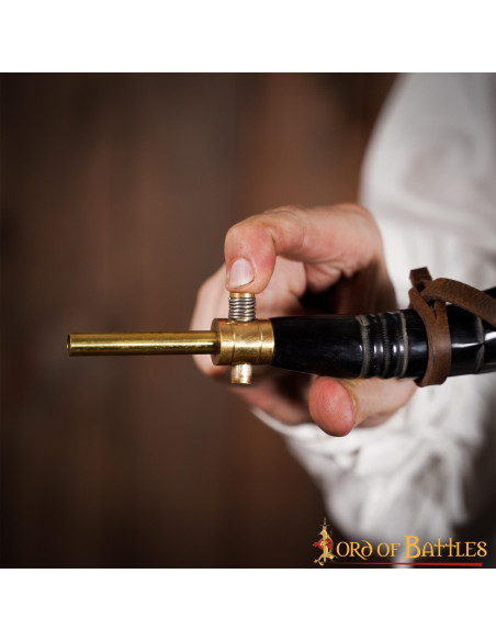 Caixa de pó de chifre de boi