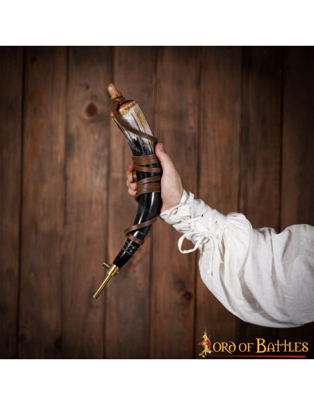 Caixa de pó de chifre de boi