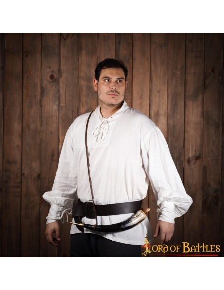 Caixa de pó de chifre de boi