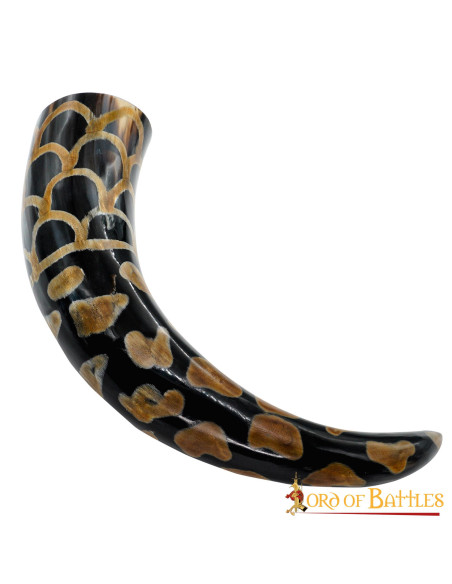 Buzina Viking com desenho queimado,...