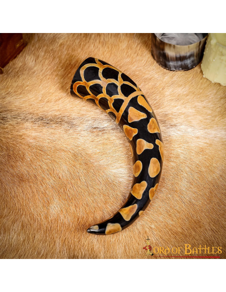 Buzina Viking com desenho queimado,...