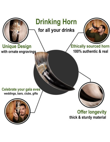 Design de cruz de chifre de bebida...