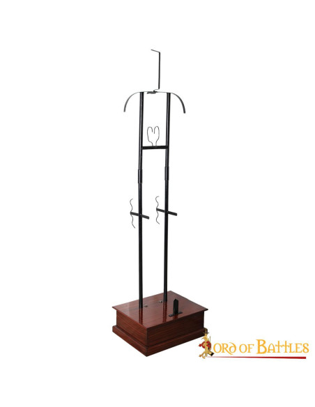 Suporte de metal com base de madeira...