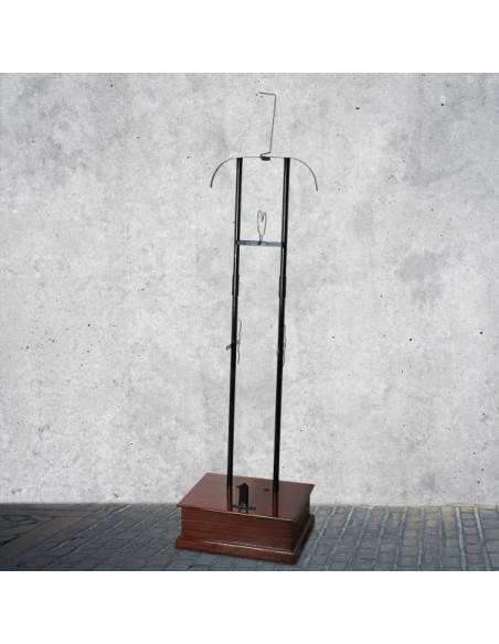 Suporte de metal com base de madeira...