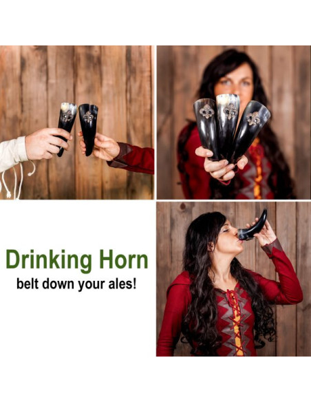 Conjunto de 3 chifres Viking design...