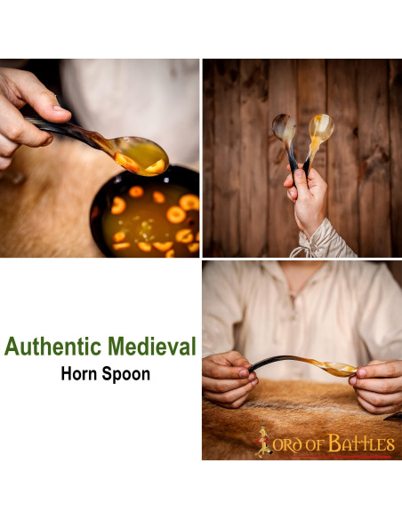 Conjunto de 2 colheres de chifre...