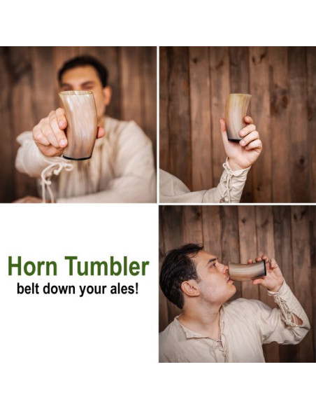 Caneca Viking em chifre de boi para...