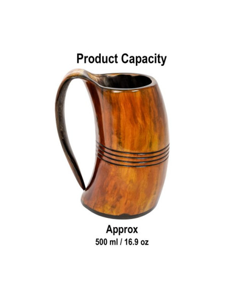 Caneca Viking em chifre de boi para...