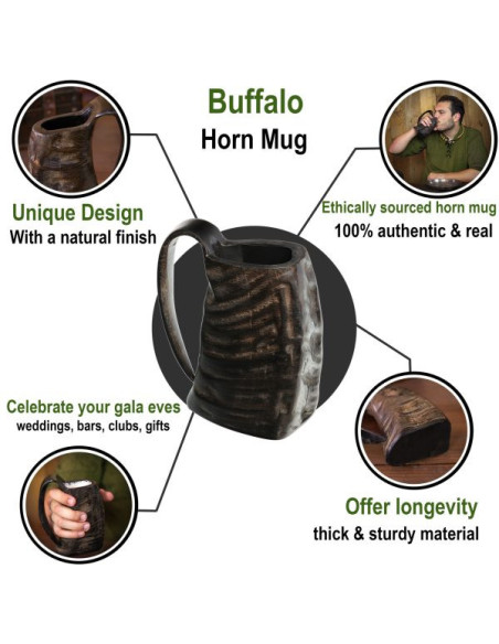 Caneca de cerveja medieval com chifre...