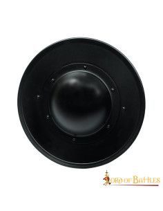 Escudo redondo funcional em aço preto, para esgrima