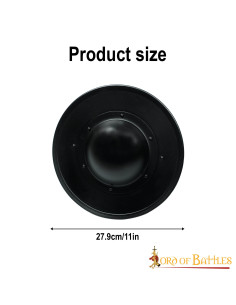 Escudo redondo funcional em aço preto, para esgrima 2