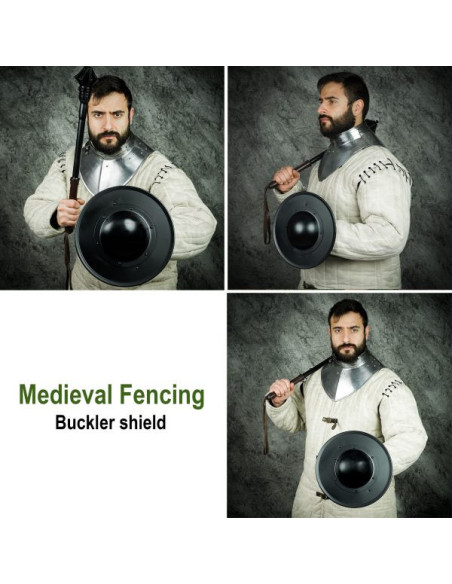 Escudo redondo funcional em aço...