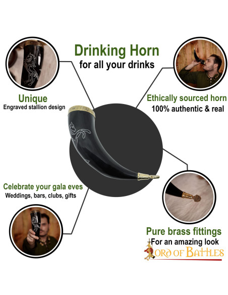 Garanhão Viking com chifres em chifre...