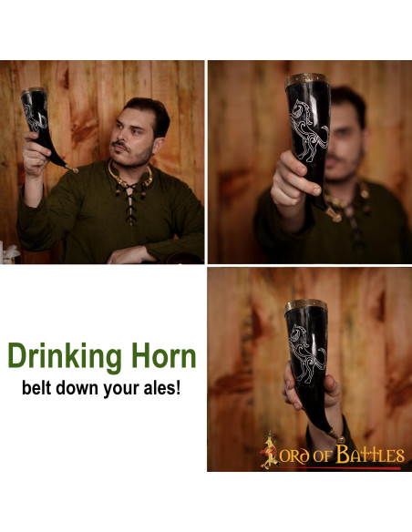 Garanhão Viking com chifres em chifre...