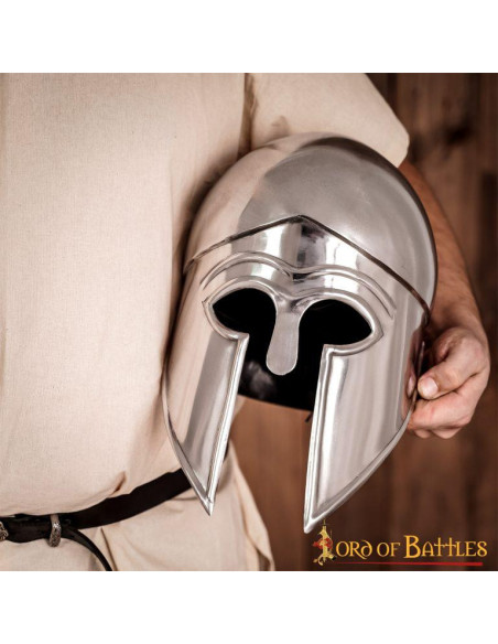 Capacete grego coríntio com forro de...