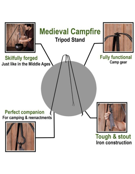 Fogueira medieval em ferro forjado,...
