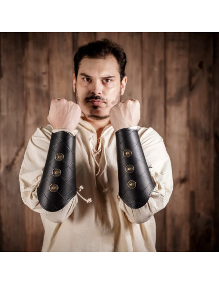 Pulseiras medievais pretas com...