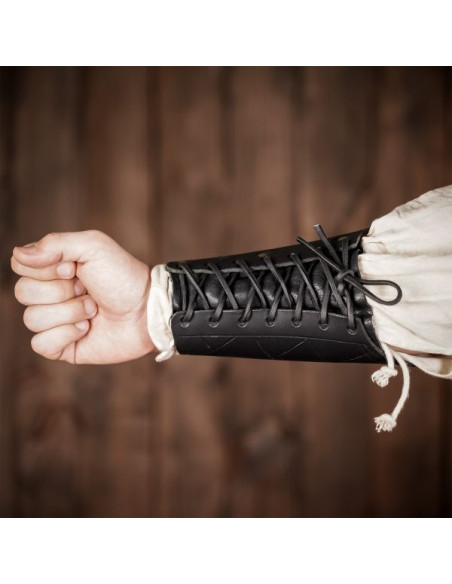 Pulseiras medievais pretas com...