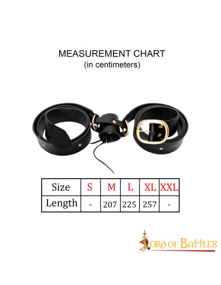 Cinto de couro preto estilo medieval...