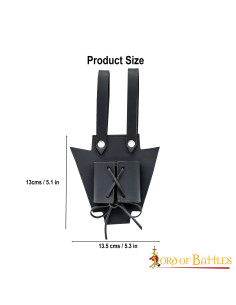 Baldric de couro preto medieval para punhais ou espadas 2