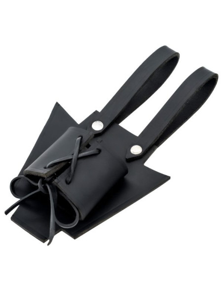 Baldric de couro preto medieval para...