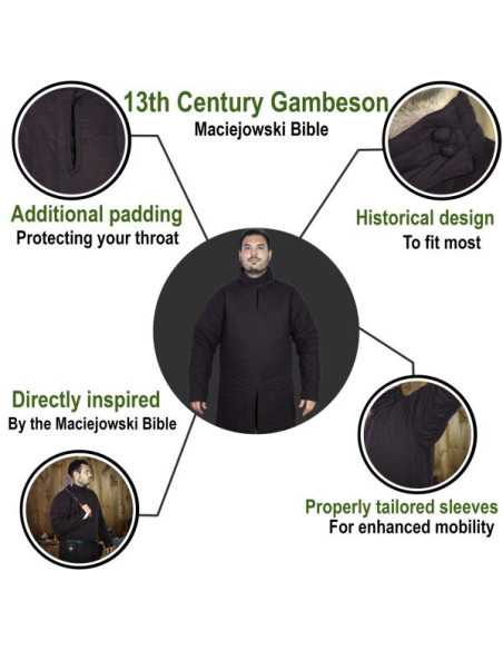 Gambeson medieval acolchoado tipo 8...