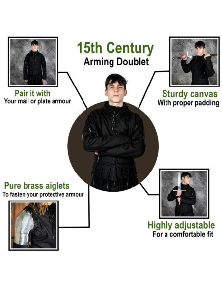 Colete preto funcional s. XV, com...