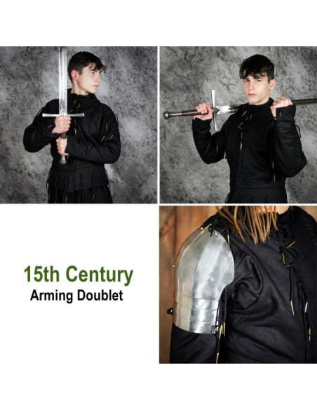 Colete preto funcional s. XV, com...