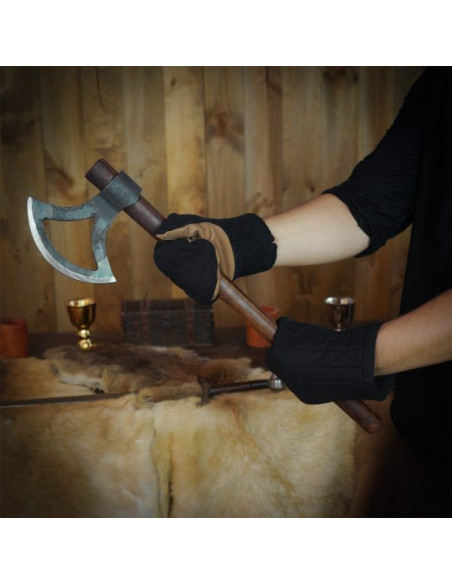 Luvas pretas de algodão acolchoadas