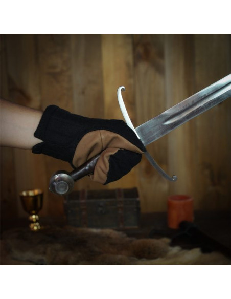 Luvas pretas de algodão acolchoadas