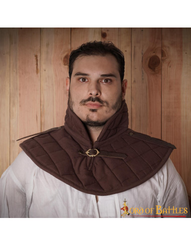 Gorget medieval gola alta acolchoada em algodão