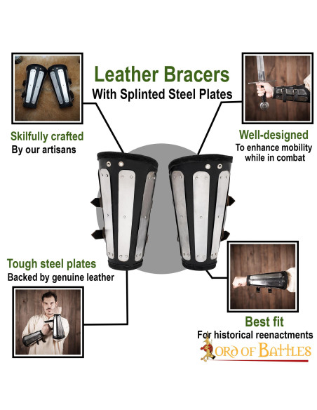 Pulseiras de couro com proteções de...